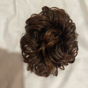 Brown Curly Hair Bun Extension